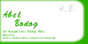 abel bodog business card